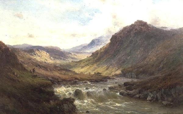 瀑布在Invergarry，Glen Till 作者 阿尔弗雷德·布良斯基
