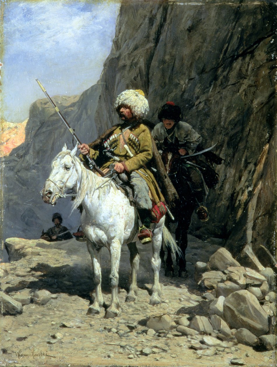 切尔克斯巡逻队，约1885年（船上有油） 作者 Wierusz Kowalski 的阿尔弗雷德