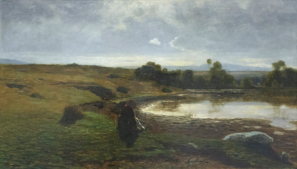 克里丝的早晨，约 1863 年（布面油画） 作者 阿尔弗雷多·丹德拉德