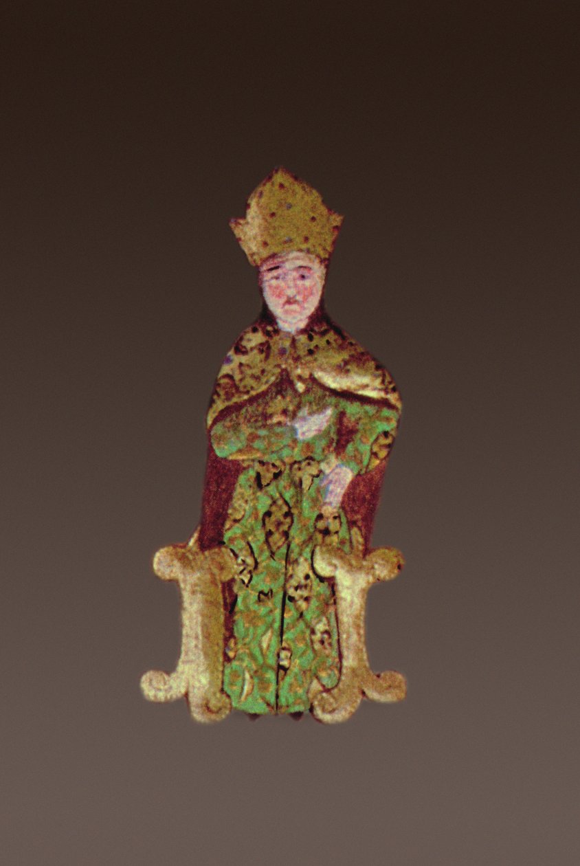 匈牙利国王，Lajos II 1506-26在1526年莫哈奇战役前的理事会，1558墨水和金叶上的牛皮纸细节290004 作者 阿里·阿米尔·贝格