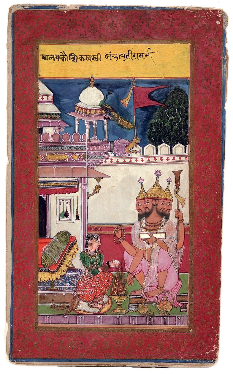 Malkos的Kambhavati Ragini，1591年（不透明的厕所和纸上的黄金） 作者 阿里和哈蒂姆·侯赛因
