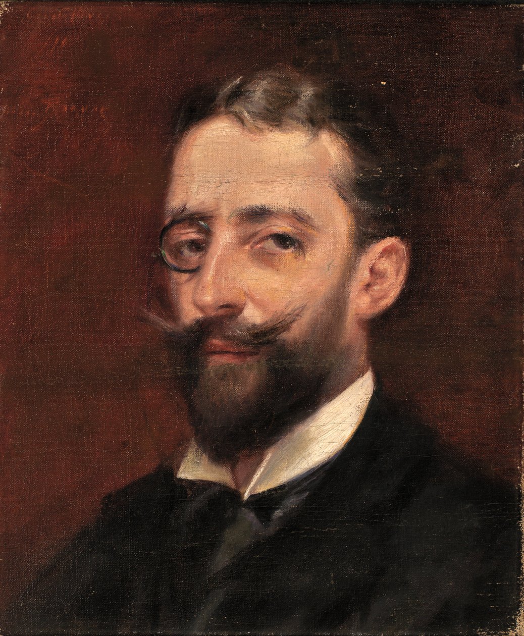 戴单片眼镜的人，约1887-1889年。 作者 爱丽丝·派克·巴尼