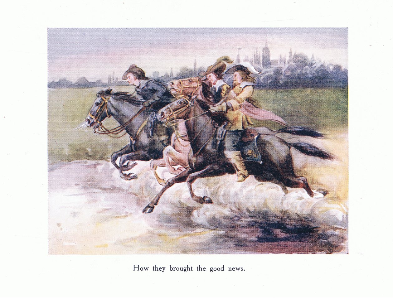 他们如何将根特带给Aix的好消息，来自年轻人的插图：Robert Browning，c.1920 作者 爱丽丝·罗斯（Alice Ross）