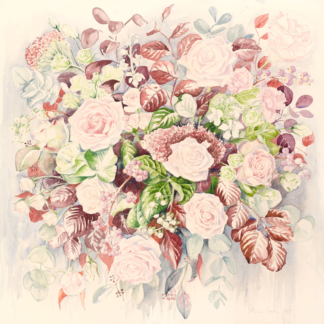 婚礼鲜花，2011年，水彩 作者 艾莉森·库珀