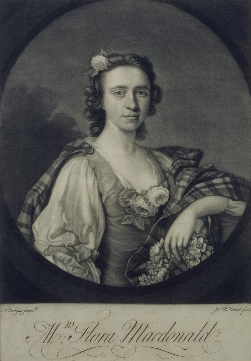 Flora MacDonald，由James McArdell（mezzotint）雕刻 作者 艾伦·拉姆齐