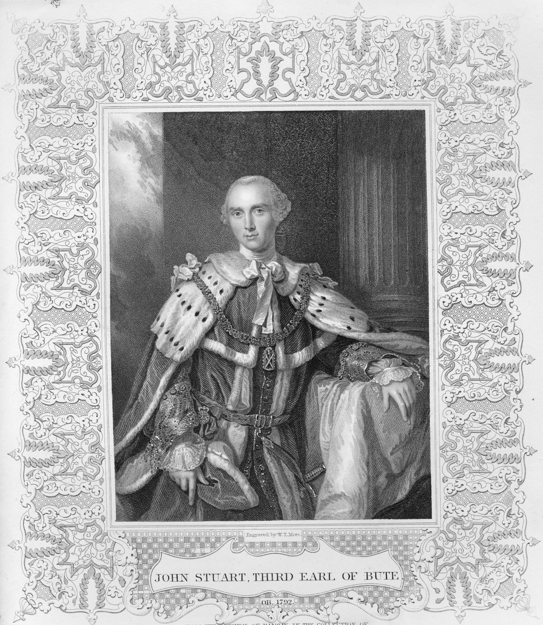 约翰斯图尔特，弼的第三伯爵，由WT Mote雕刻，1792年 作者 艾伦·拉姆齐