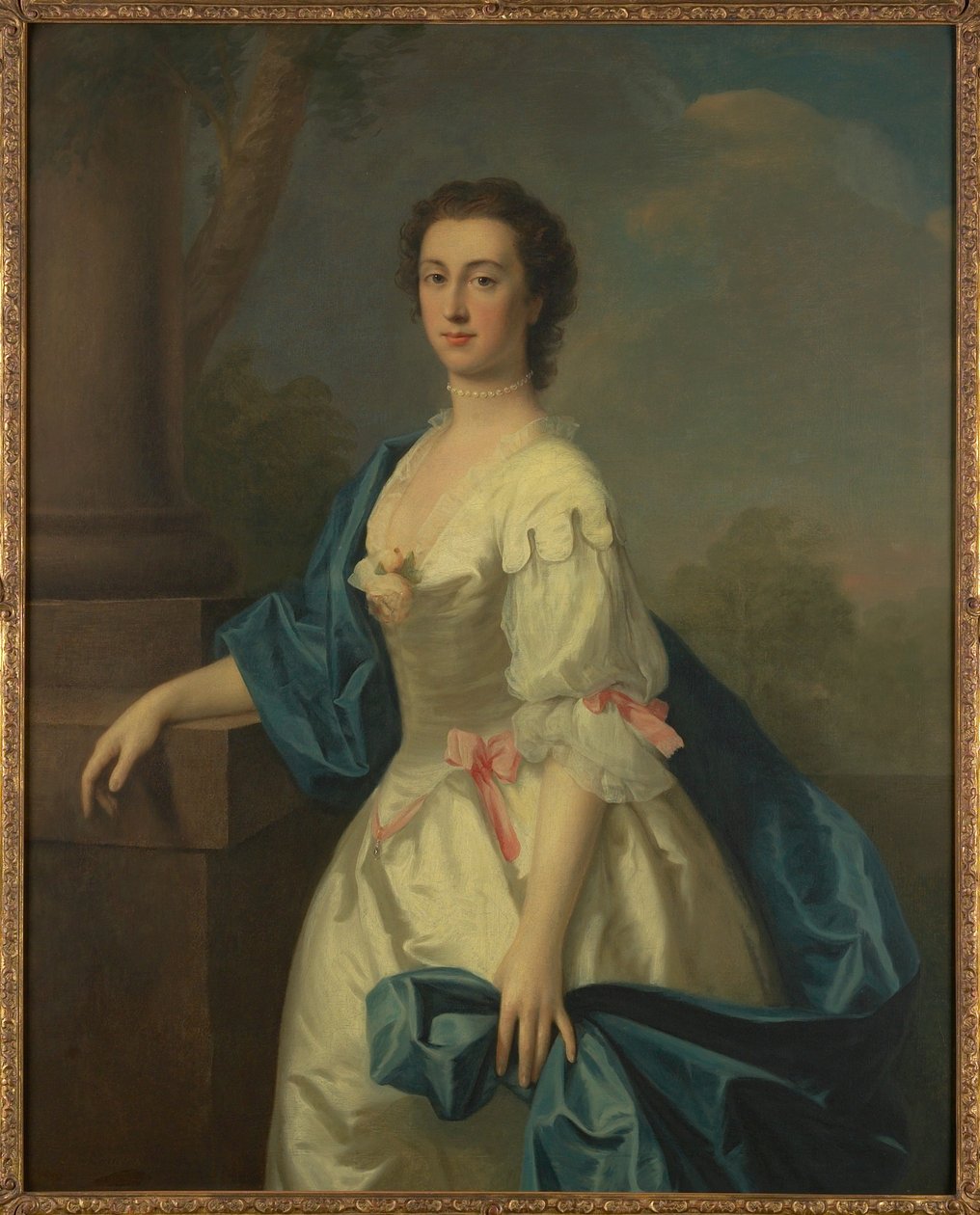 一位女士的肖像，c.1744 作者 艾伦·拉姆齐