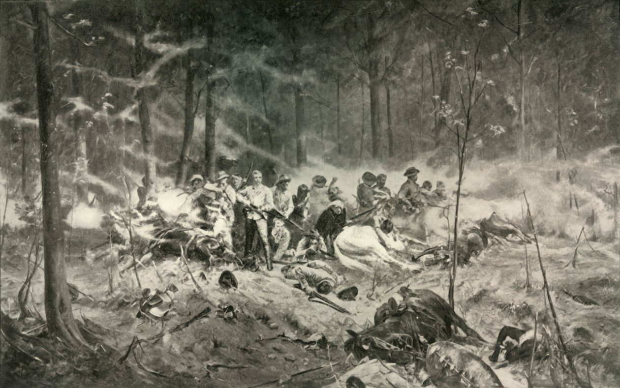 纪念勇敢的人。威尔逊少校在上海河边的最后一搏，1893年，1900年。 作者 艾伦·斯图尔特