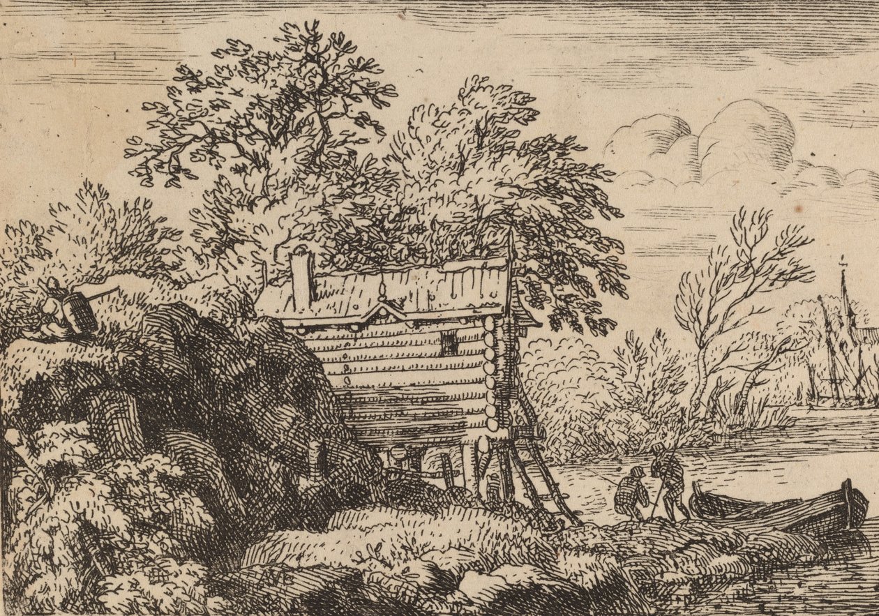 渔夫小屋，大概在1645-1656年。 作者 阿拉特·范·埃弗丁根
