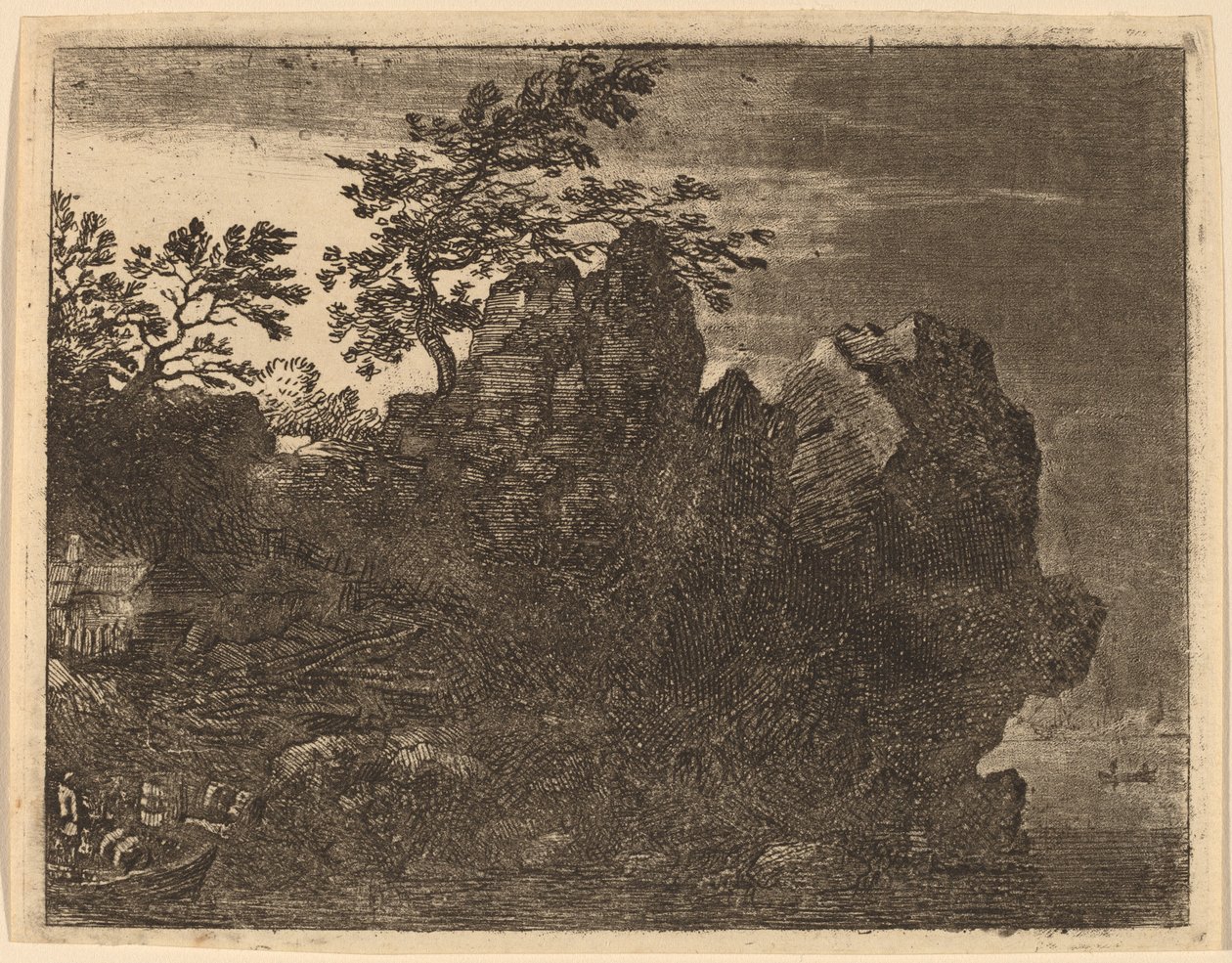 河边的大石头，大概在1645-1656年。 作者 阿拉特·范·埃弗丁根