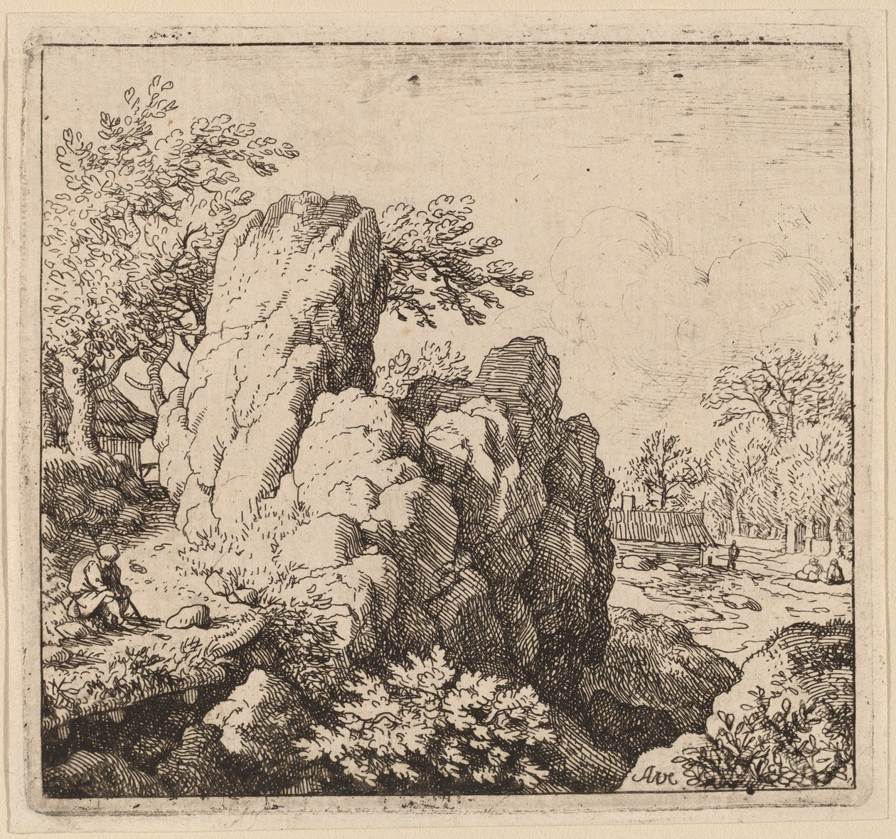 大岩石，可能约1645-1656。 作者 阿拉特·范·埃弗丁根
