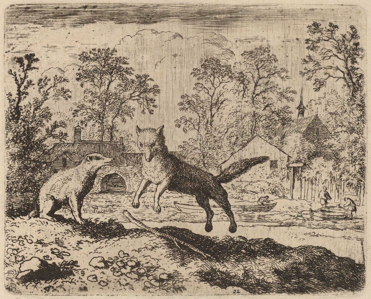 獾对雷纳德的忏悔，大概在1645-1656年。 作者 阿拉特·范·埃弗丁根
