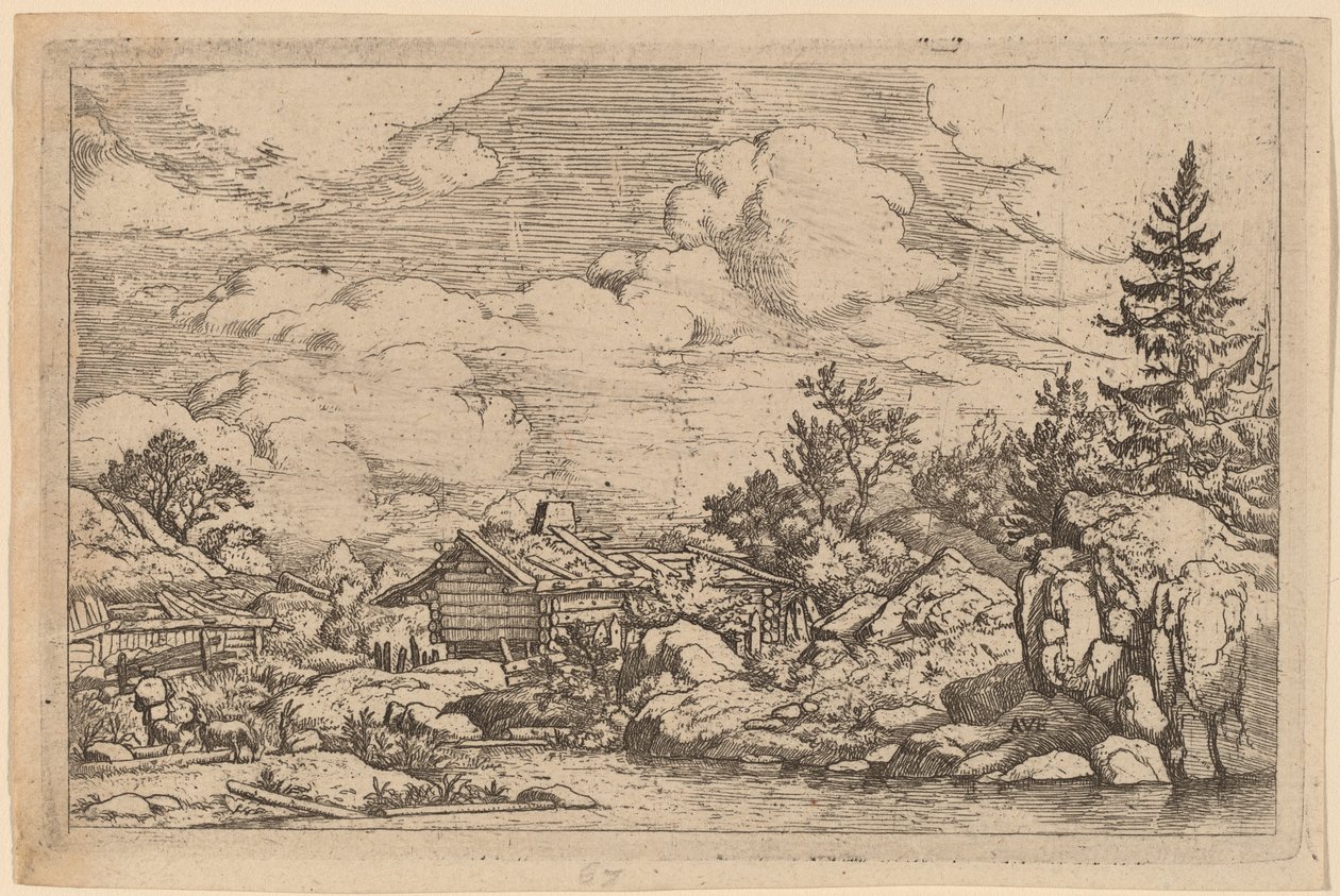 三只山羊在河边，大概在1645-1656年。 作者 阿拉特·范·埃弗丁根