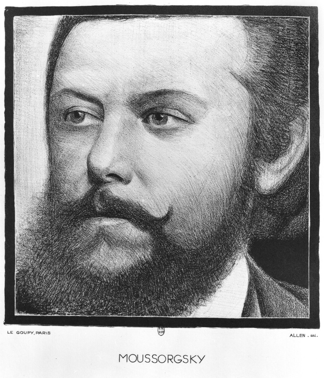 谦虚的彼得罗维奇Moussorgsky（1839-81）的肖像 作者 大家