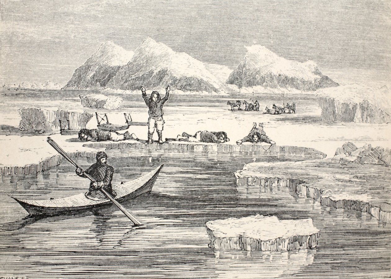 爱斯基摩人模仿动物诱使欧洲人接近，1859年 作者 艾伦·杨
