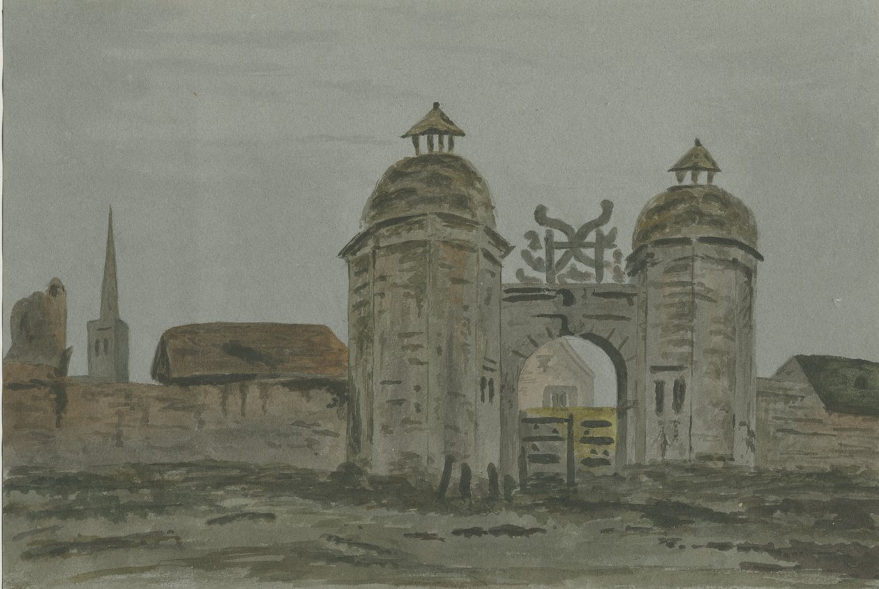 汉姆斯托尔Ridware大厅-搬运工”小屋：水彩画，nd [1824-1882] 作者 艾伦·爱德华·埃弗里特