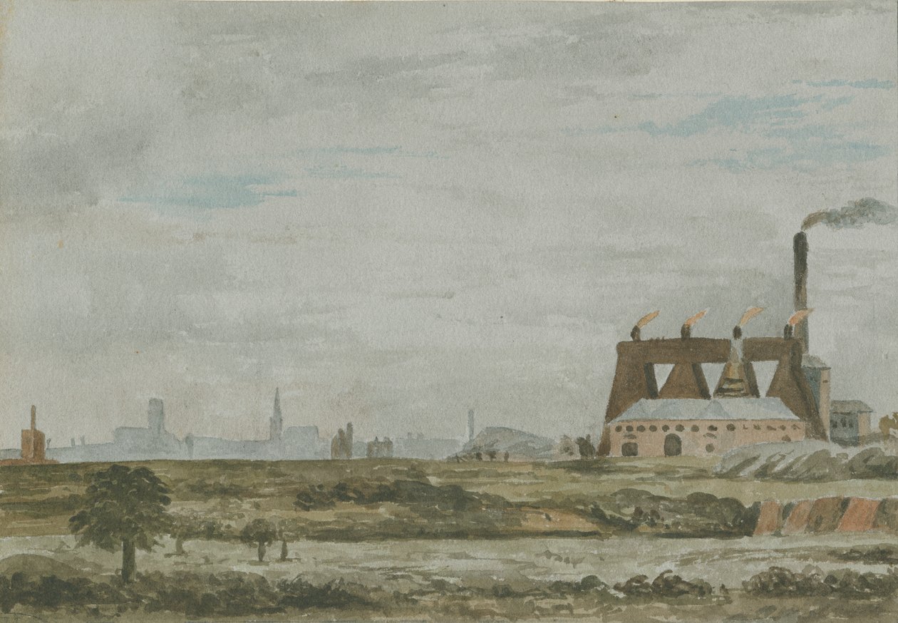 伍尔弗汉普顿（Wolverhampton）-南视图：水彩画，nd [c 1830] 作者 艾伦·爱德华·埃弗里特