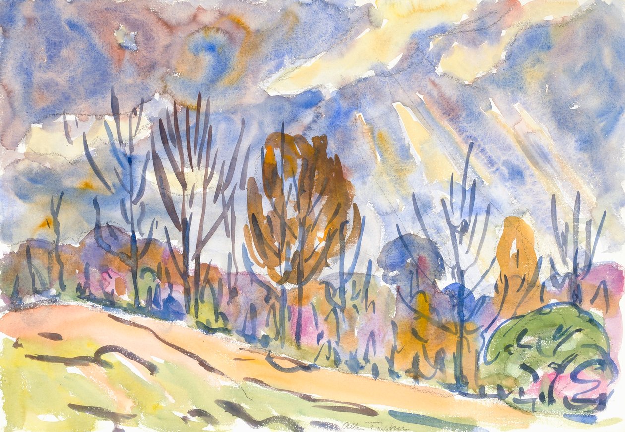 水彩画 No.第 63 号，道路 作者 艾伦·塔克