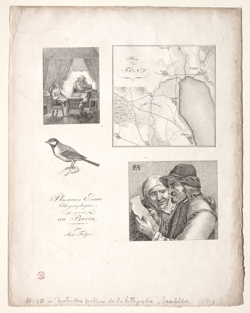 Lart de la litographie:Falger之后的四个主题。 作者 阿洛伊斯·塞内费尔德（Alois Senefelder）