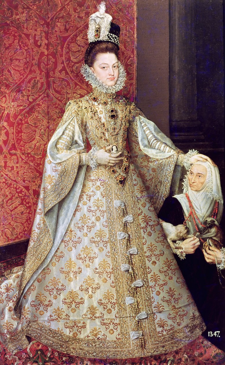 Infanta Isabel Clara Eugenia（1566-1633）与矮人，Magdalena Ruiz，c.1580 作者 阿隆索·桑切斯·科洛