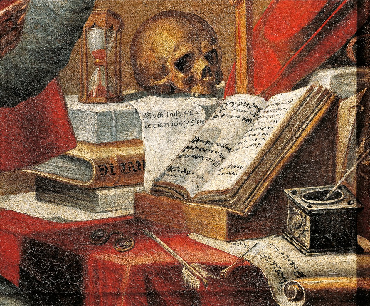 圣杰罗姆手稿：普通文本，画作归因于阿隆索·安东尼奥·维拉莫尔 (1661-1729)，细节 作者 阿隆索·安东尼奥·维拉莫尔