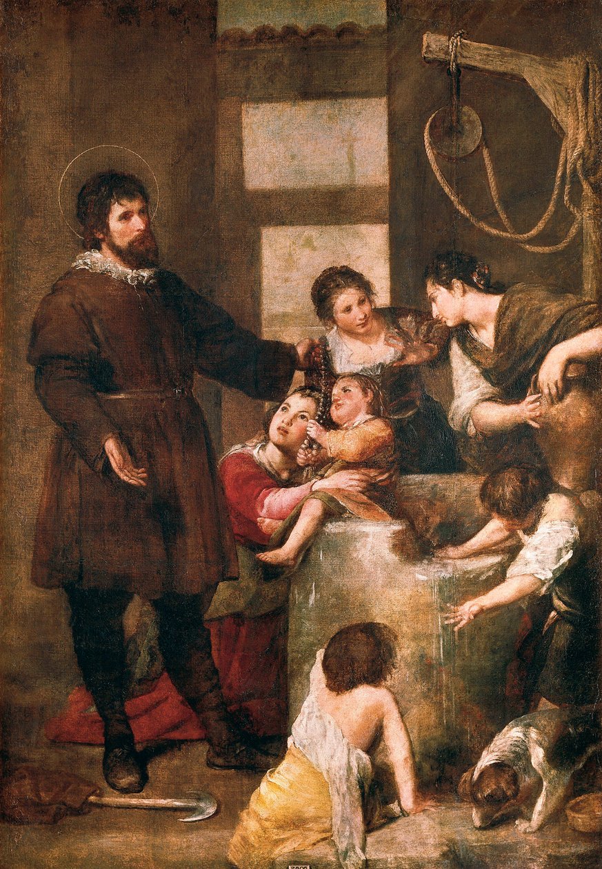 Saint Isidore of Seville and the miracle of the well. Painting by Alonso Cano (1601-1667). 1638-1640. Madrid. Prado Museum. 作者 阿隆索卡诺