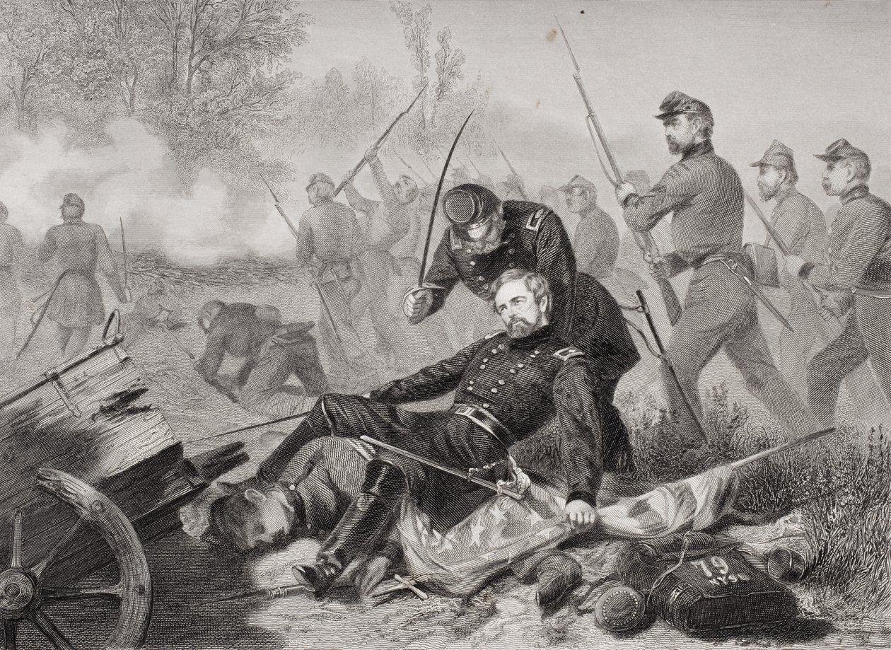在1862年对Virntiinia Chantilly的袭击中，Isaac Stevens将军（1818-62）死亡 作者 阿隆佐·查佩尔