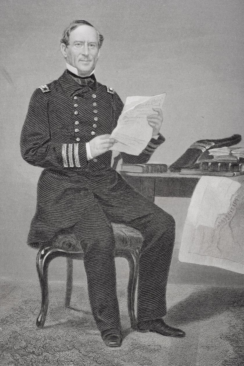 海军上将David Glascoe Farragut（1801-70）的肖像 作者 阿隆佐·查佩尔