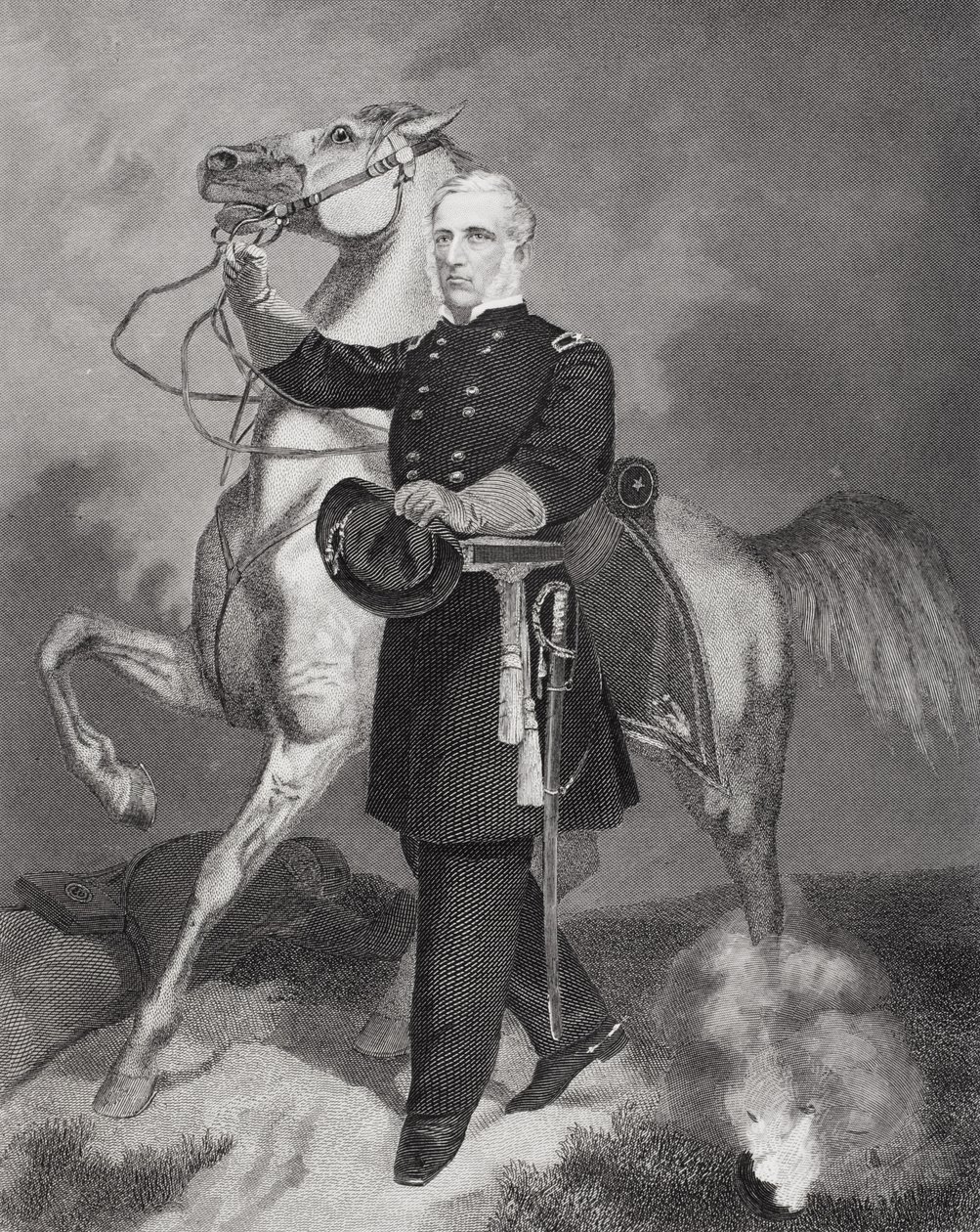 James Samuel Wadsworth将军的肖像（1807-64）（石版画） 作者 阿隆佐·查佩尔