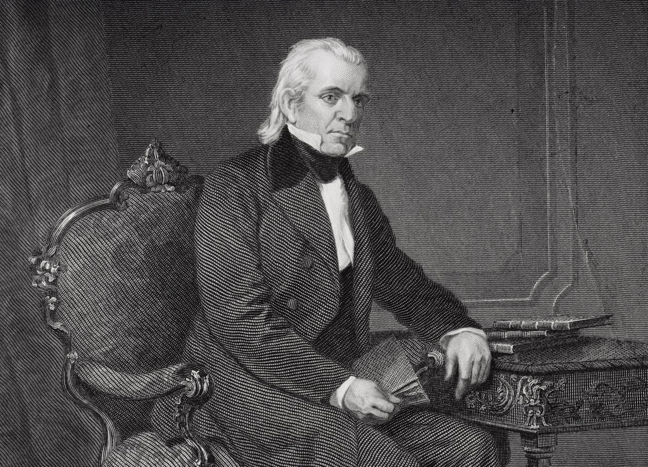 James Knox Polk的肖像（1795-1849）（细节254670） 作者 阿隆佐·查佩尔