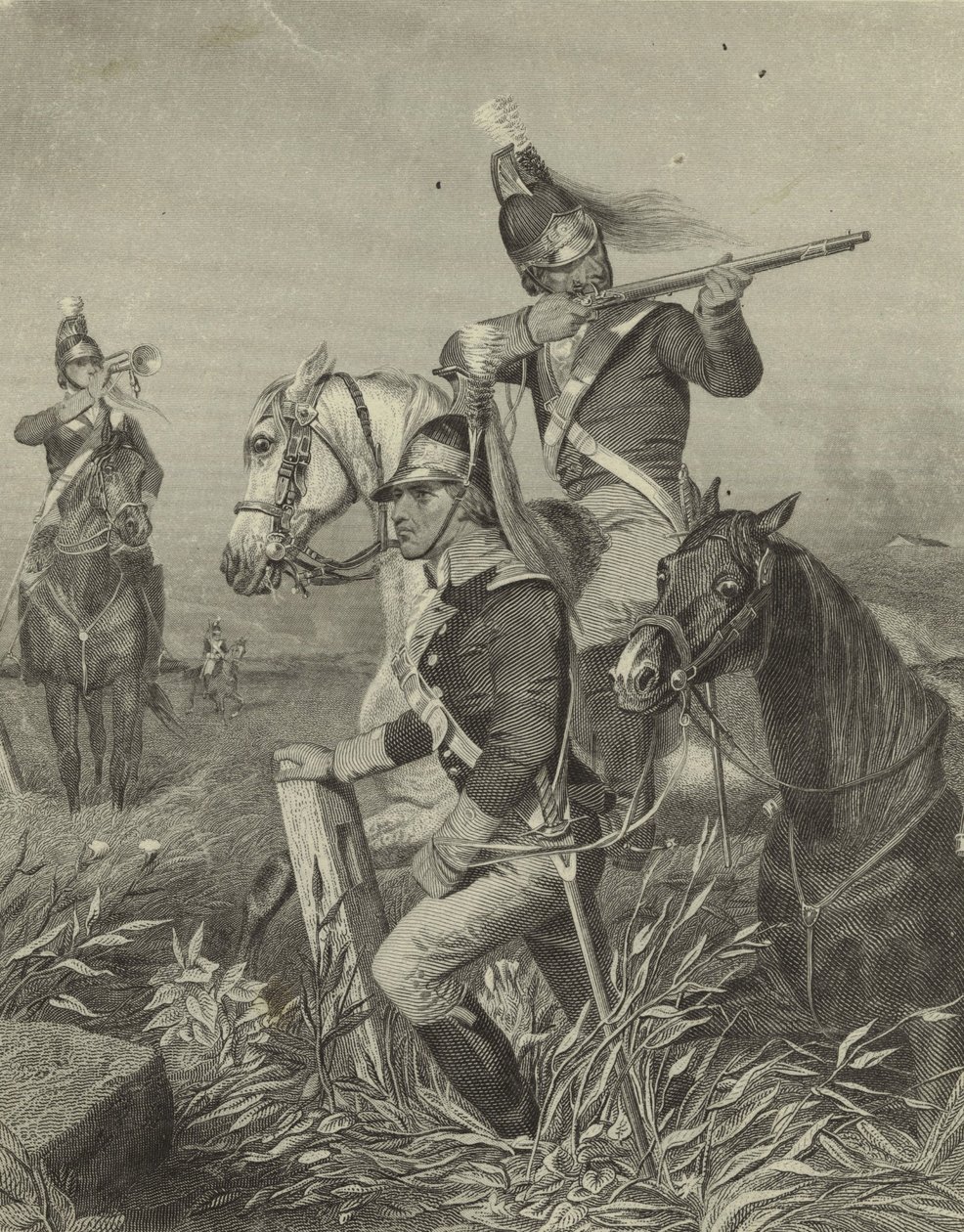 李的骑兵在吉尔福德战役中阵亡，1858年 作者 阿隆佐·查佩尔