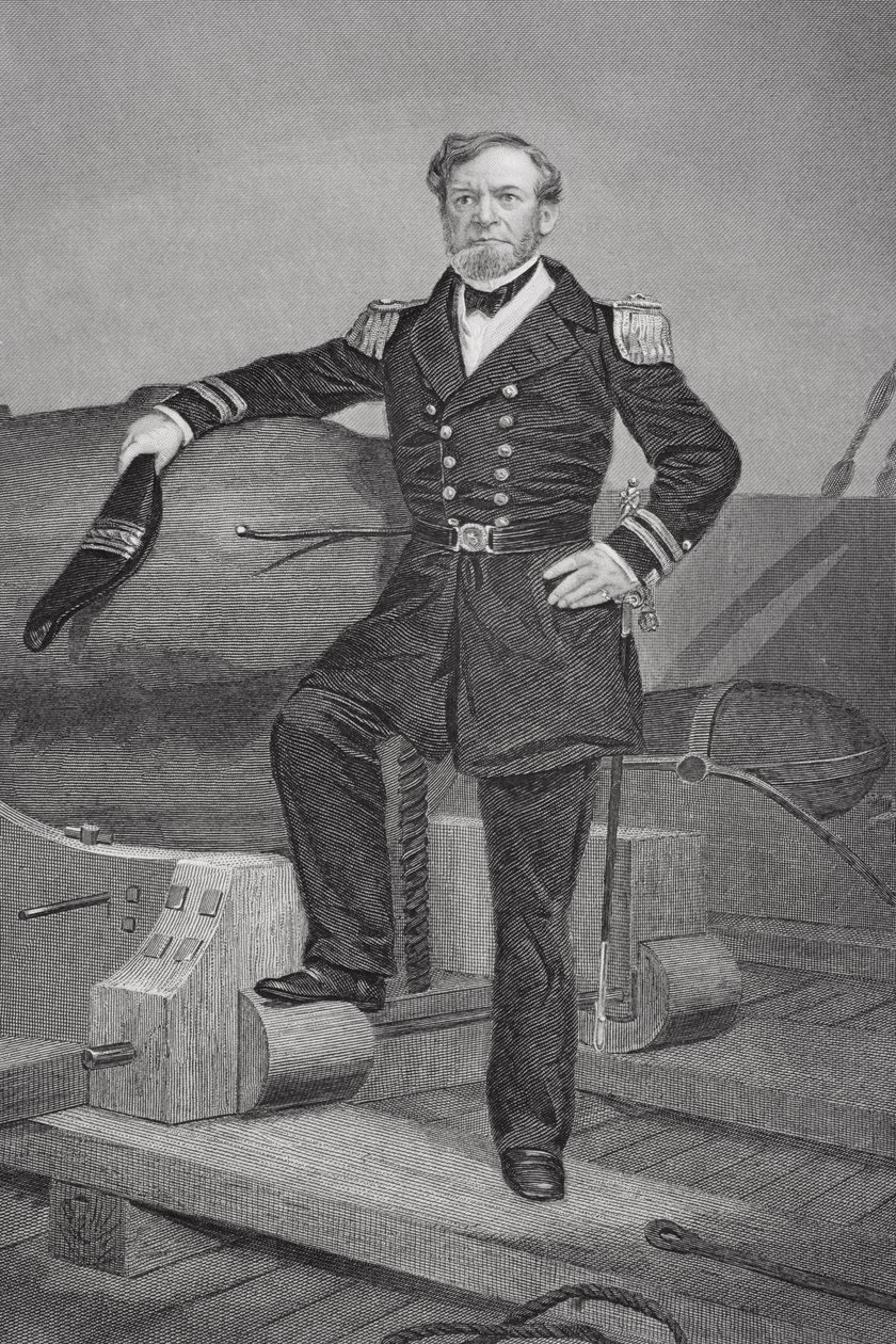 海军上将Andrew Hull Foote的肖像（1806-63） 作者 阿隆佐·查佩尔