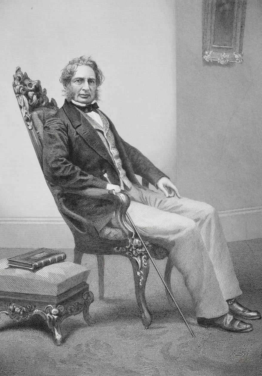 Henry Wadsworth Longfellow的肖像（1807-82） 作者 阿隆佐·查佩尔