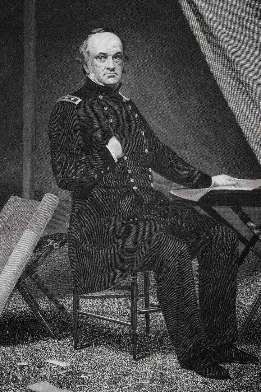Henry Wager Halleck的肖像（1815-72） 作者 阿隆佐·查佩尔
