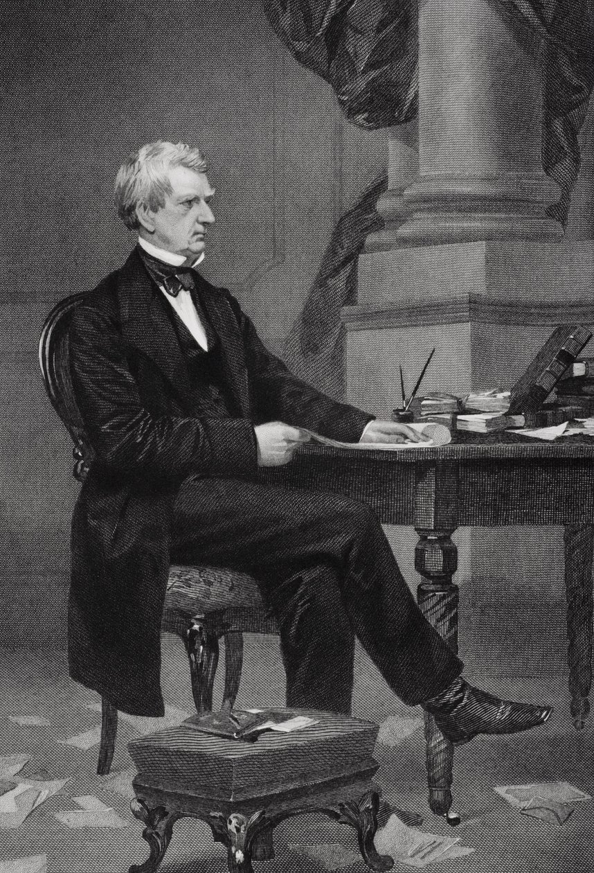 William Henry Seward的肖像（1801-72） 作者 阿隆佐·查佩尔