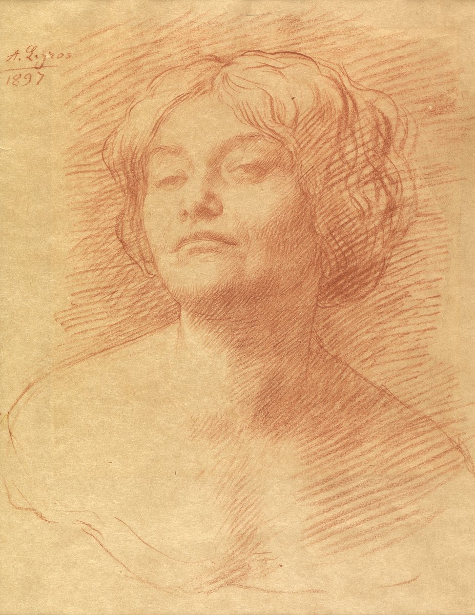 爱丽丝Knewstub，1897年（粉笔在纸上） 作者 阿方斯·莱格罗斯（Alphonse Legros）