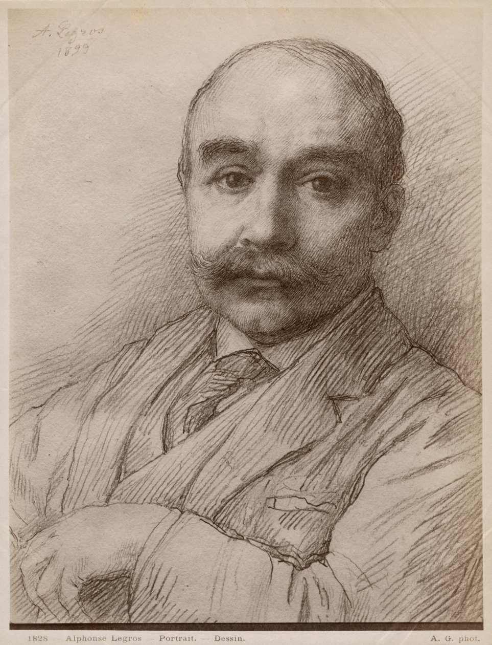 M. Adams，1899年（纸上黑铅） 作者 阿方斯·莱格罗斯（Alphonse Legros）