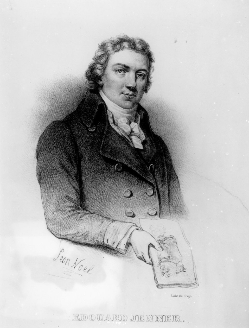 Edward Jenner（1749-1823）的肖像，de Frey的平版印刷术 作者 阿方斯·莱昂·诺埃尔