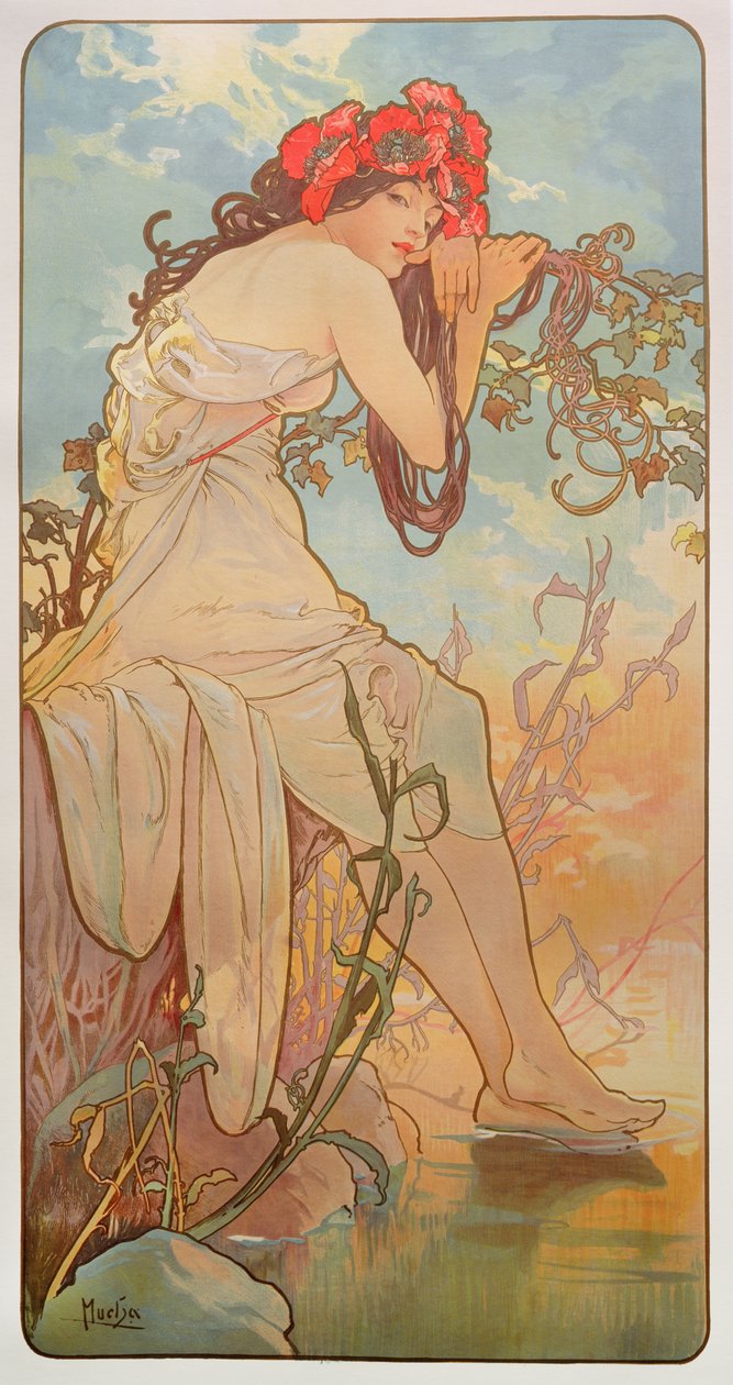 四季：夏天，1896年 作者 阿方斯·慕夏