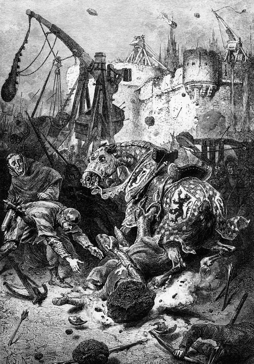 1883年6月25日，西蒙德蒙特福特在图卢兹围攻中死亡，1883年6月25日 作者 阿方斯·玛丽·德·诺伊维尔