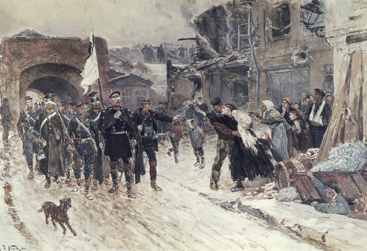 1884年11月4日，1884年，1870年11月4日，德国指挥官贝尔福进入休战国旗 作者 阿方斯·玛丽·德·诺伊维尔