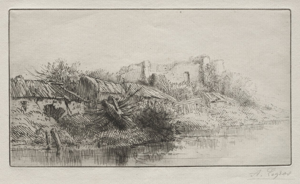 被遗弃的村庄。 作者 阿方斯·莱格罗斯（Alphonse Legros）