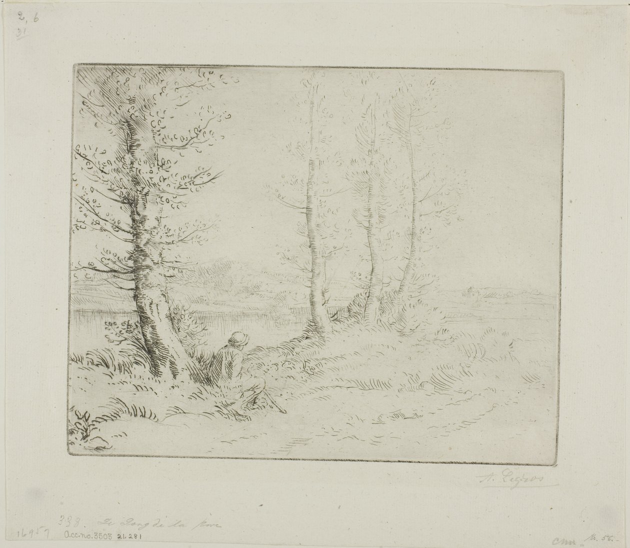 沿着河岸 作者 阿方斯·莱格罗斯（Alphonse Legros）