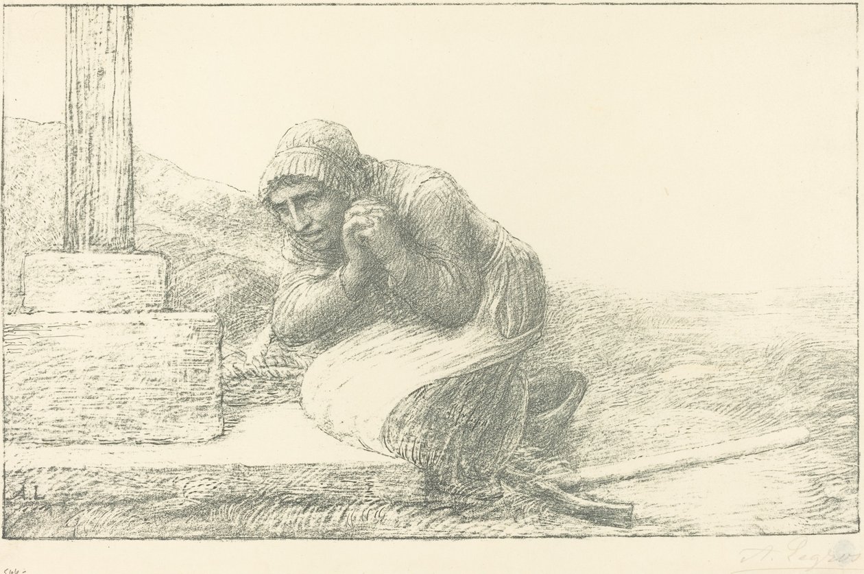 在十字架的脚下(Au pied de la croix) 作者 阿方斯·莱格罗斯（Alphonse Legros）