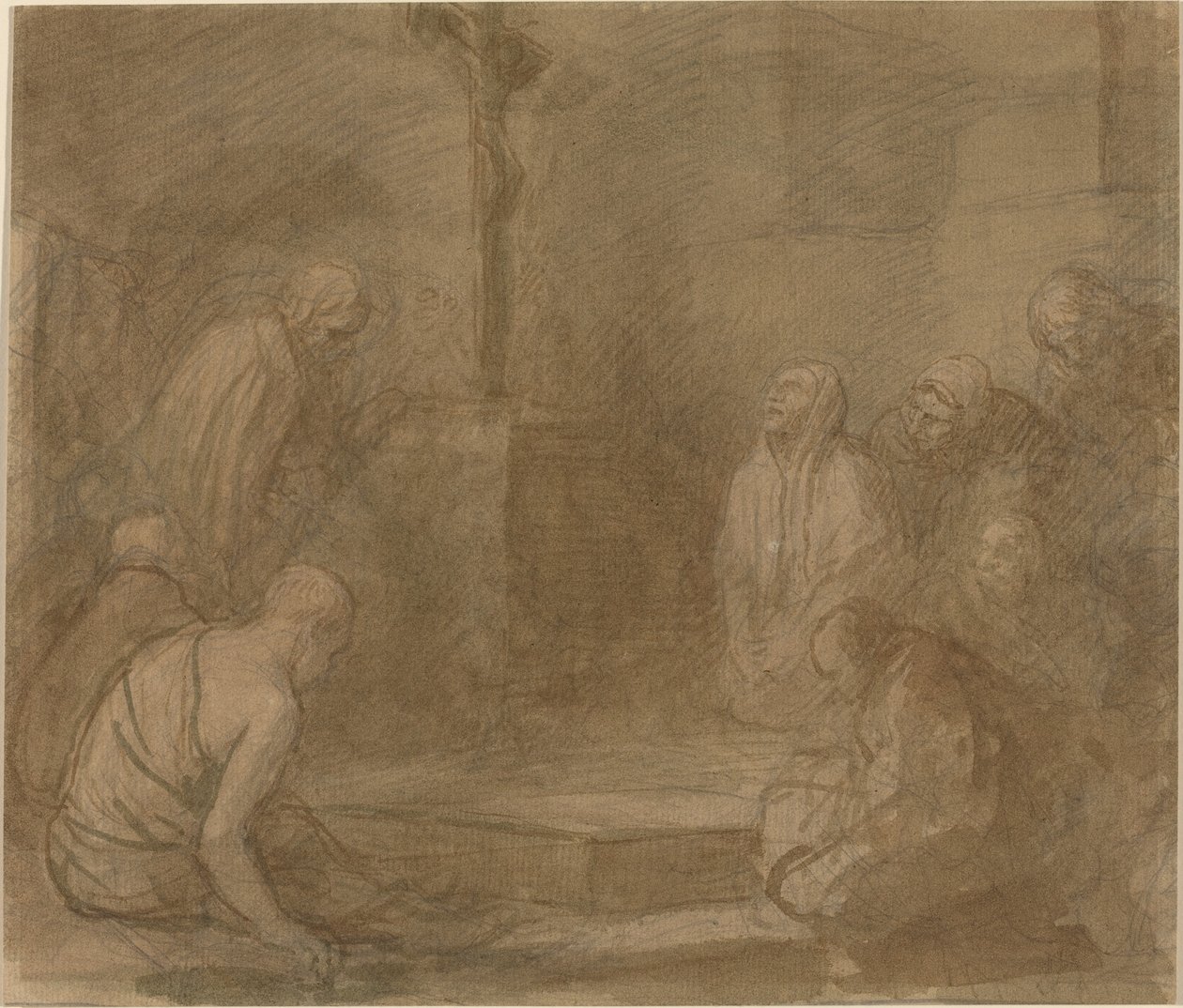 在十字架的脚下。 作者 阿方斯·莱格罗斯（Alphonse Legros）