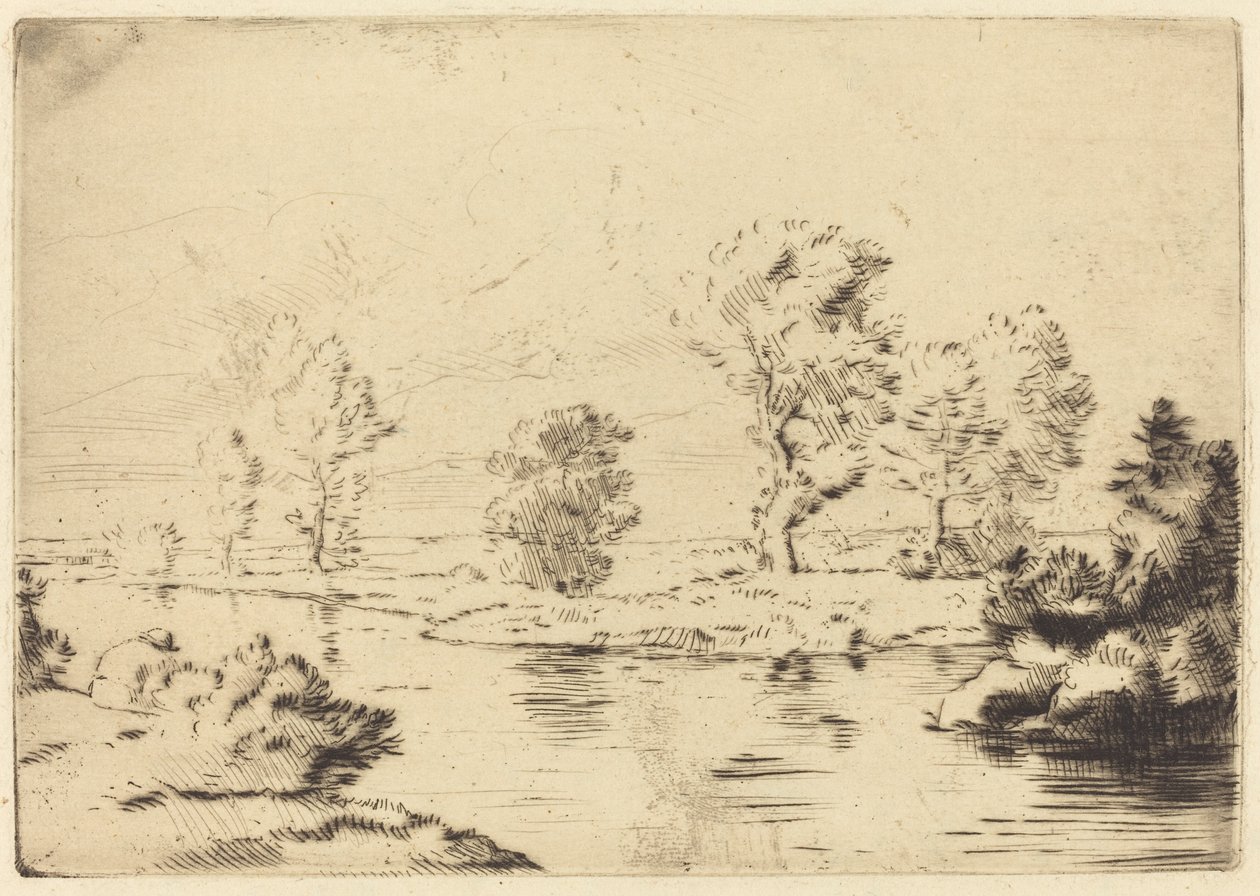 马恩河岸边的Bord de la Marne。 作者 阿方斯·莱格罗斯（Alphonse Legros）
