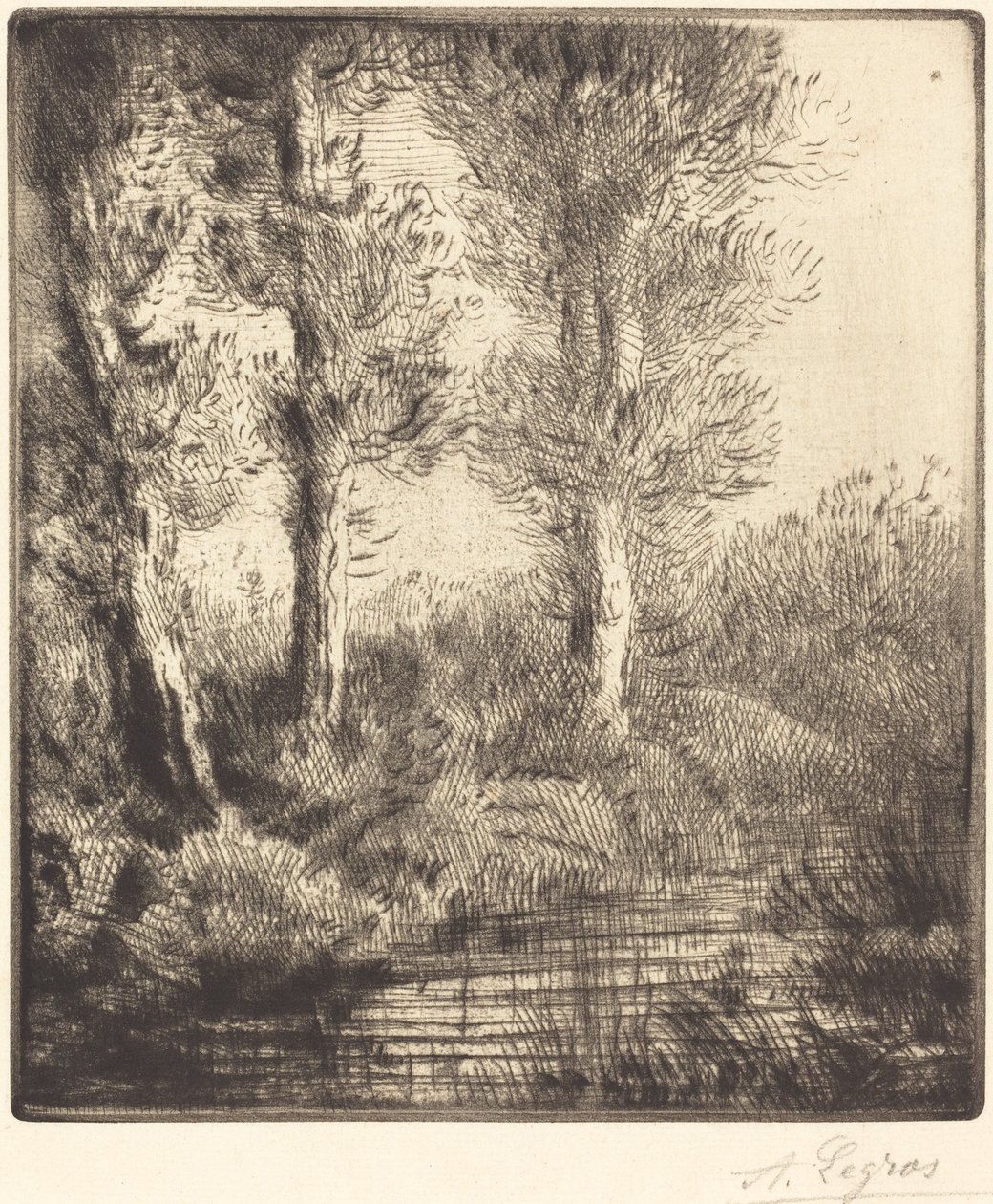 圣普尔河岸 (Rive du Saint-Pre) 作者 阿方斯·莱格罗斯（Alphonse Legros）