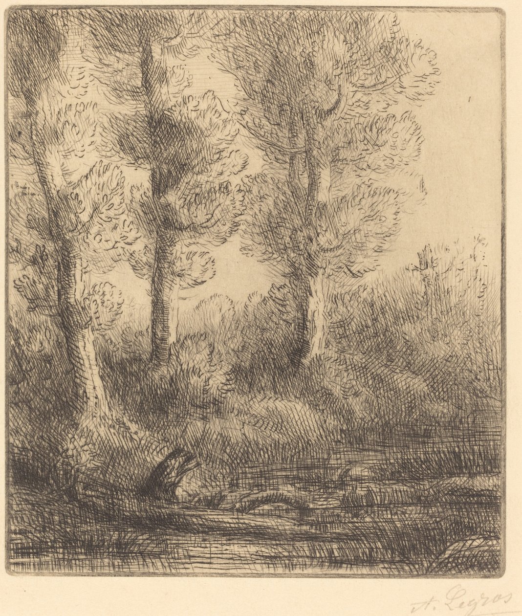 圣普雷河岸边的圣普雷河。 作者 阿方斯·莱格罗斯（Alphonse Legros）