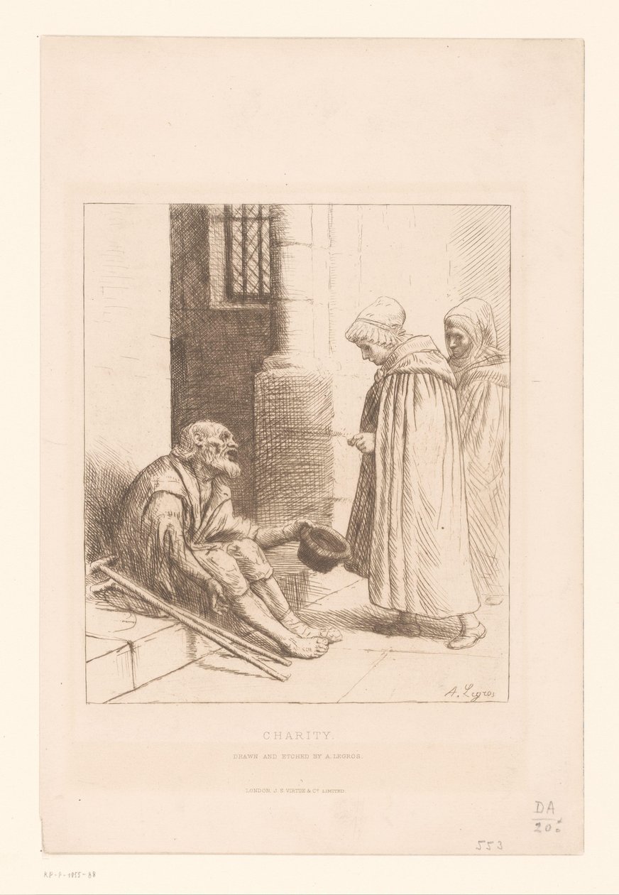楼梯上的乞丐
慈善 作者 阿方斯·莱格罗斯（Alphonse Legros）