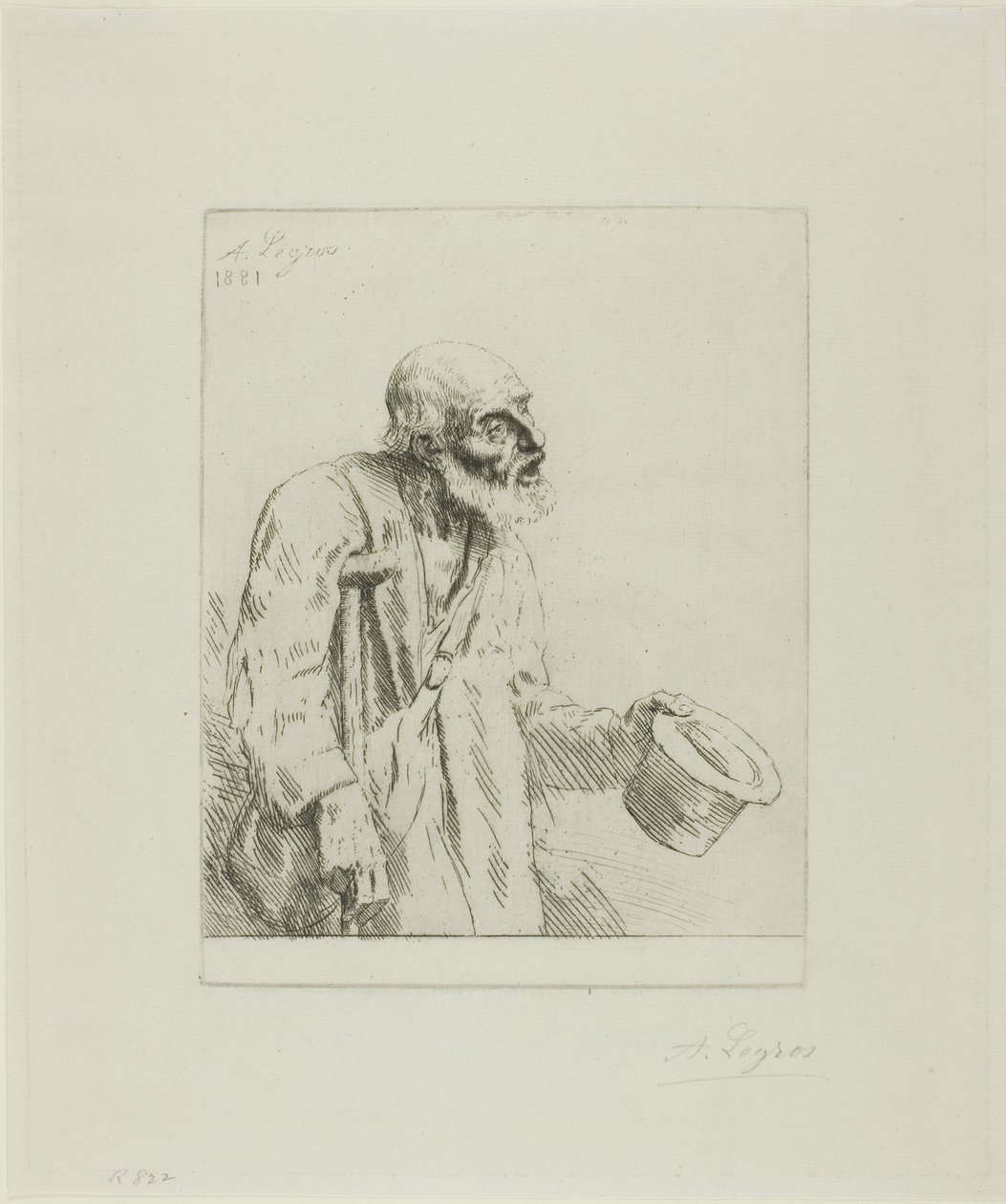 拄拐杖的乞丐 作者 阿方斯·莱格罗斯（Alphonse Legros）